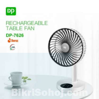 DP 7626 (RECHARGEABLE PORTABLE USB FAN with led light)